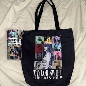 Taylor Swift The Eras Tour Multicolor Tote Bag& souvenir cup